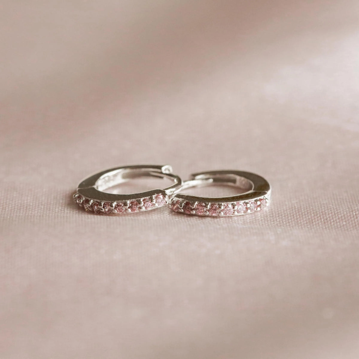 Birthstone Huggies in Silver