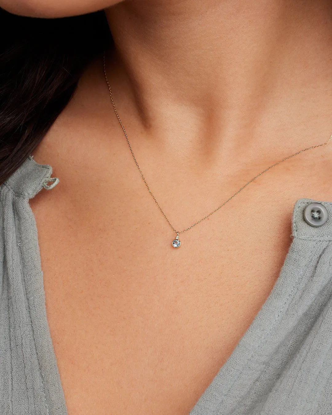 Birthstone Necklace in 14K Solid Gold