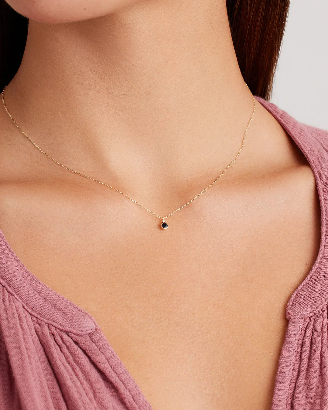 Birthstone Necklace in 14K Solid Gold