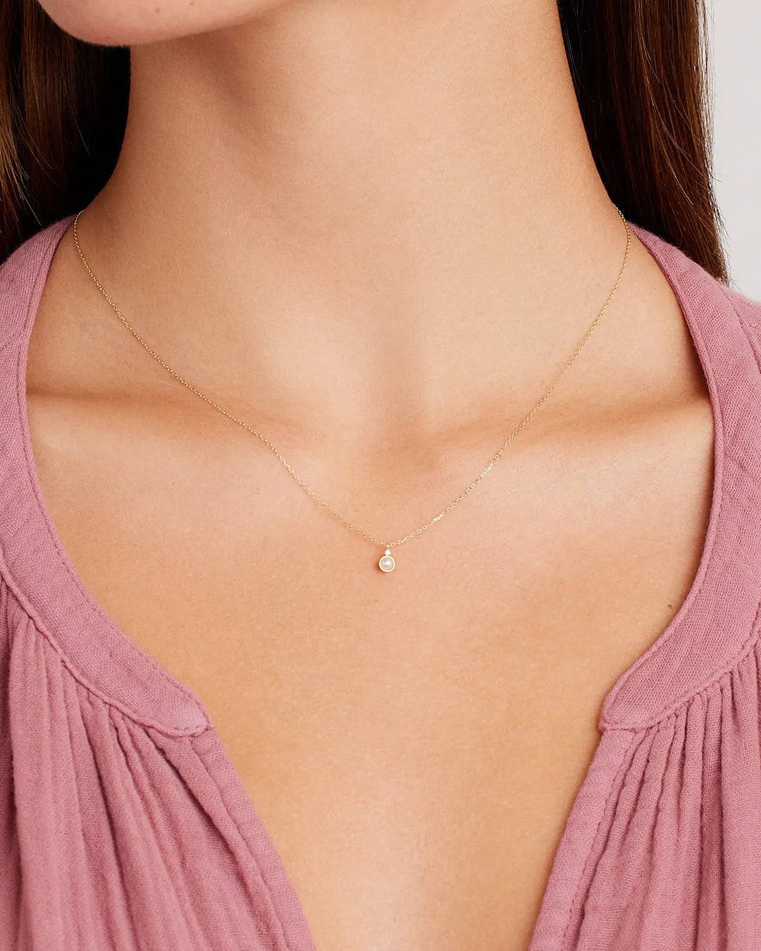 Birthstone Necklace in 14K Solid Gold