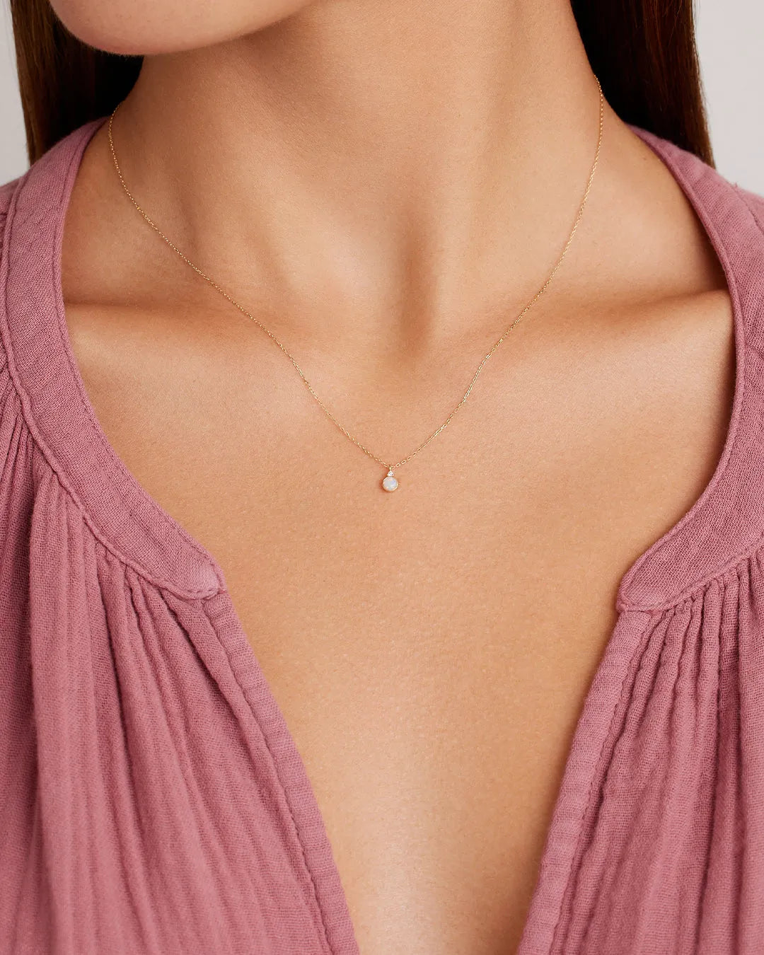 Birthstone Necklace in 14K Solid Gold