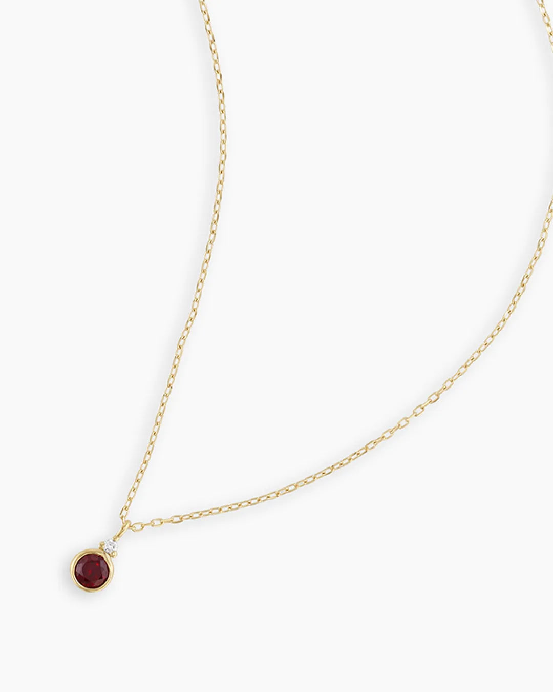 Birthstone Necklace in 14K Solid Gold