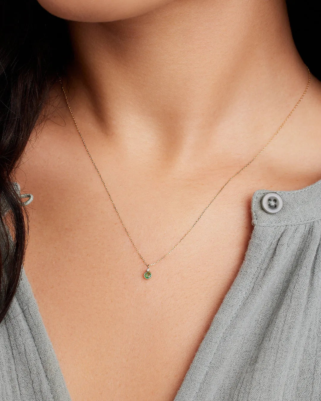 Birthstone Necklace in 14K Solid Gold