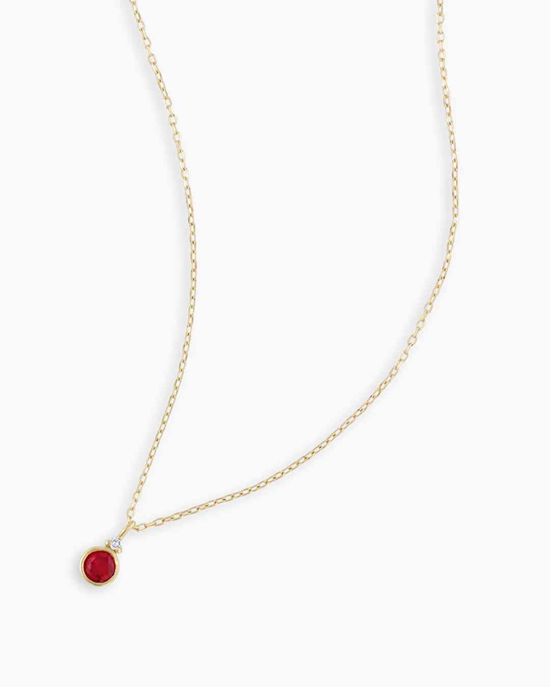 Birthstone Necklace in 14K Solid Gold