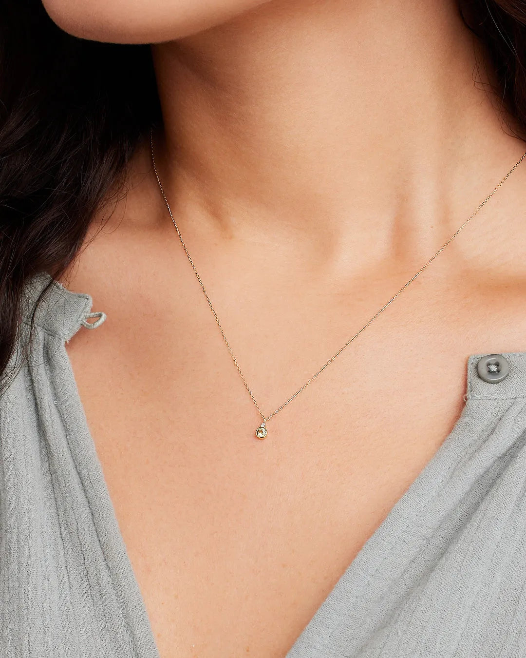 Birthstone Necklace in 14K Solid Gold