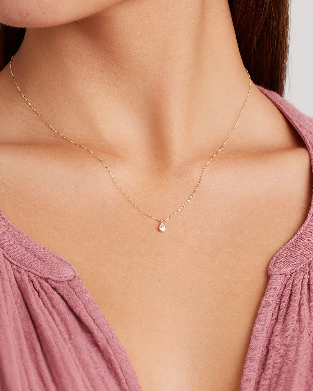 Birthstone Necklace in 14K Solid Gold
