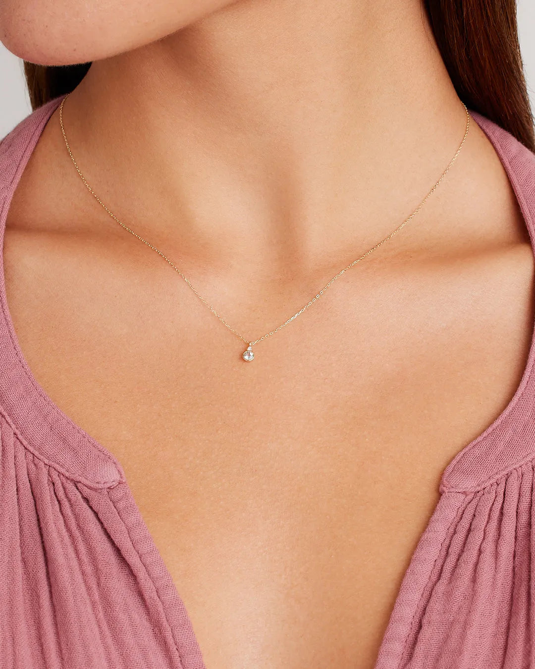 Birthstone Necklace in 14K Solid Gold