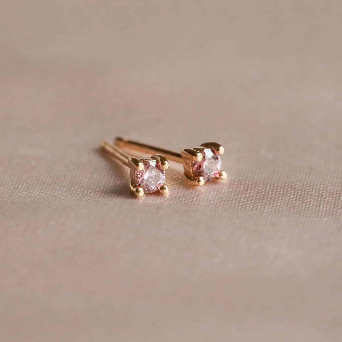 Birthstone Stud Earrings in Gold