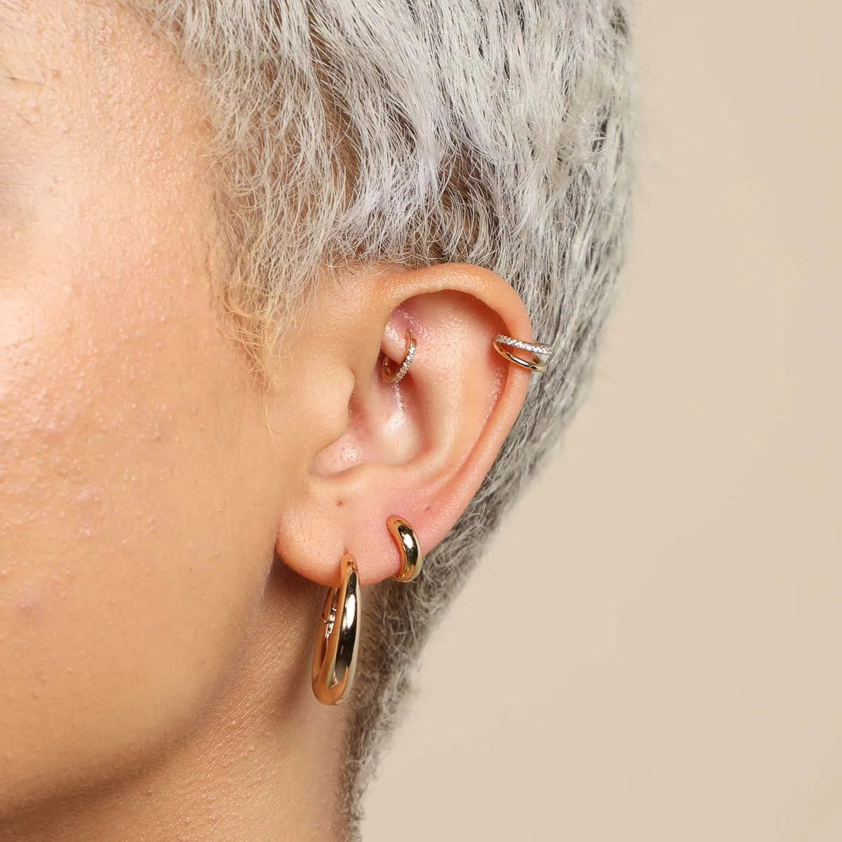 Bold Essential Huggie Earrings in Gold