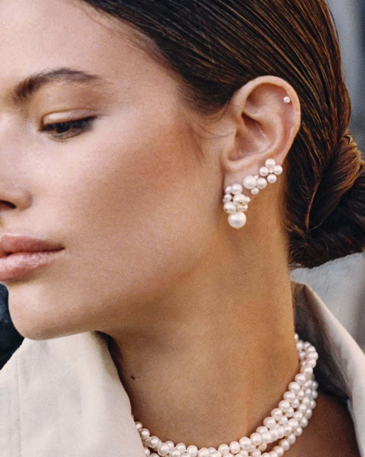 Bordeaux Pearl Stud Earrings