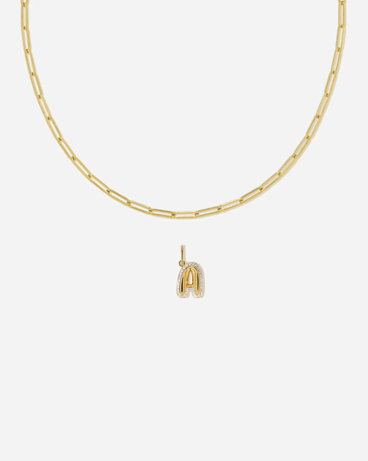 Bubble Letter Topaz Necklace Set