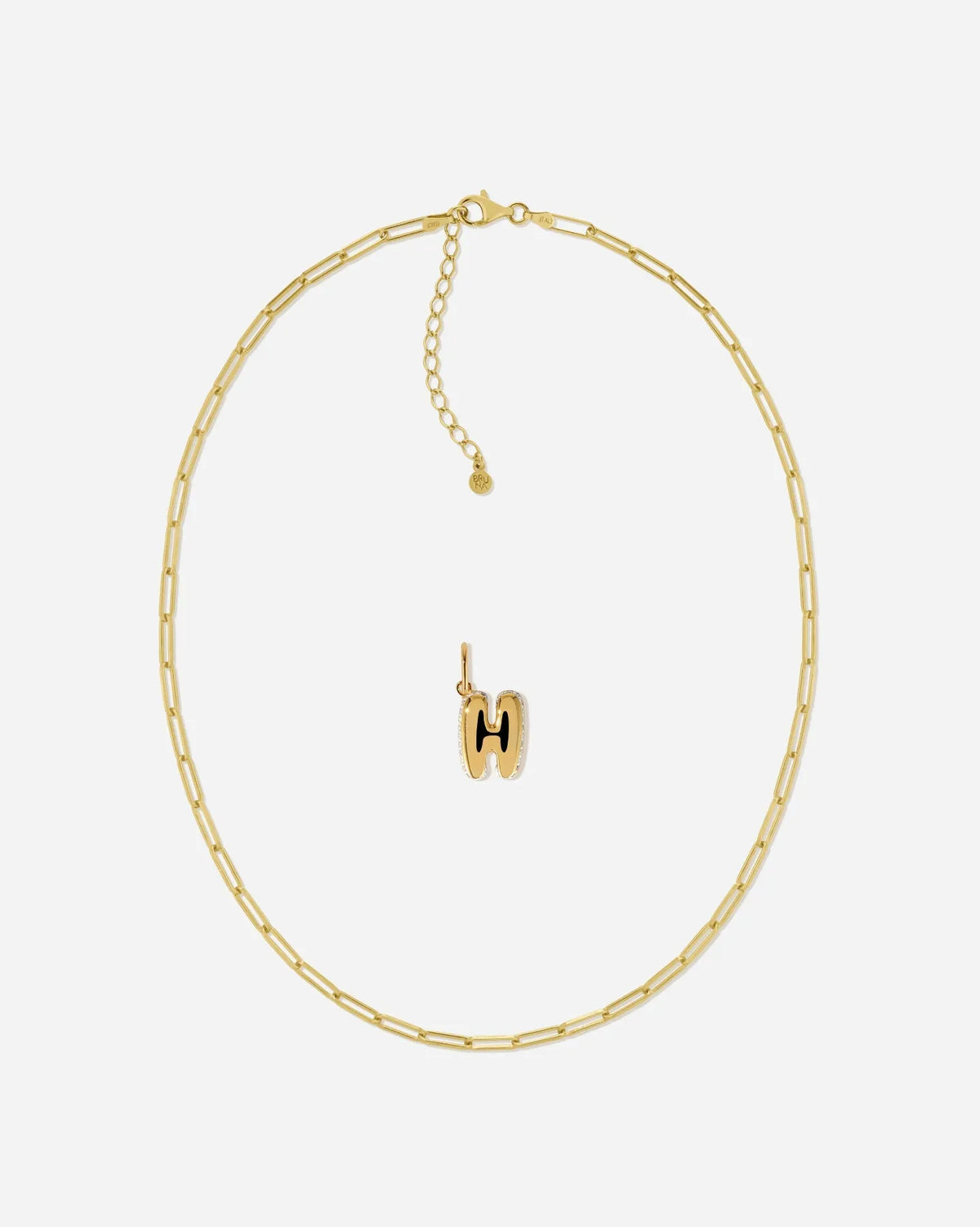Bubble Letter Topaz Necklace Set