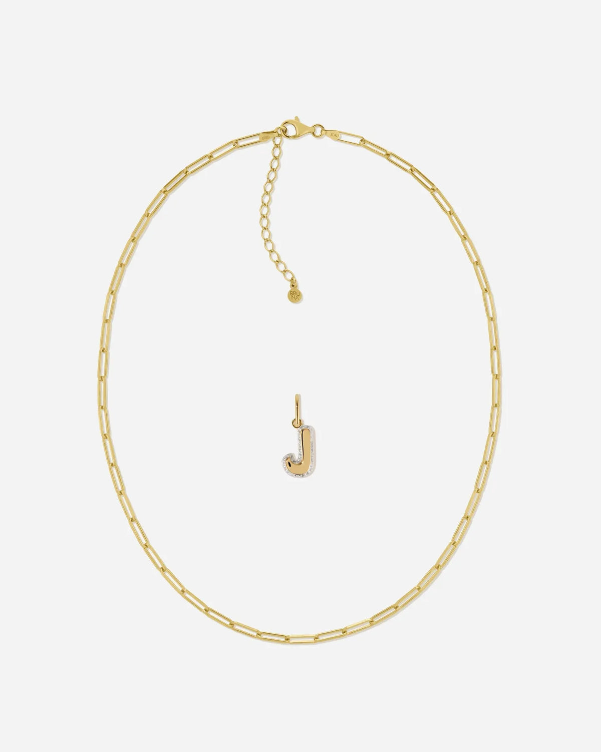 Bubble Letter Topaz Necklace Set