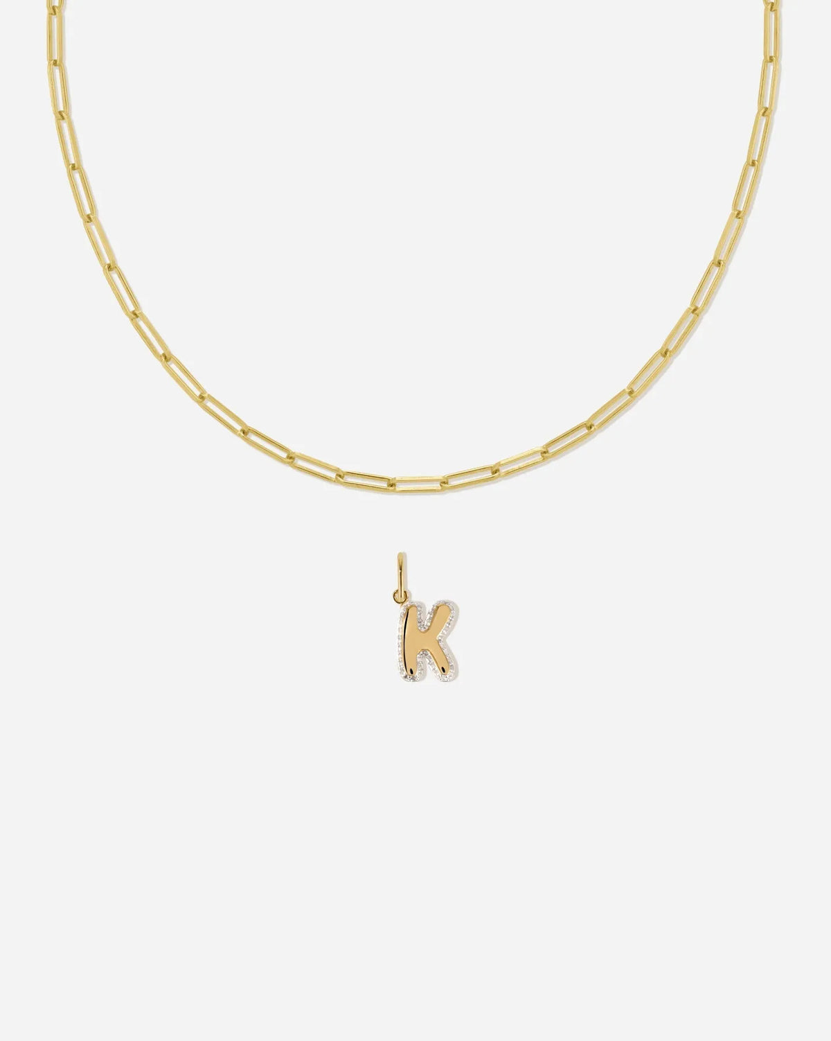 Bubble Letter Topaz Necklace Set
