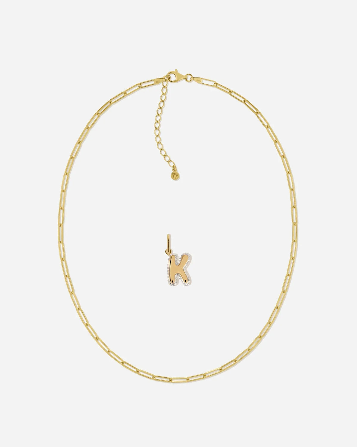 Bubble Letter Topaz Necklace Set