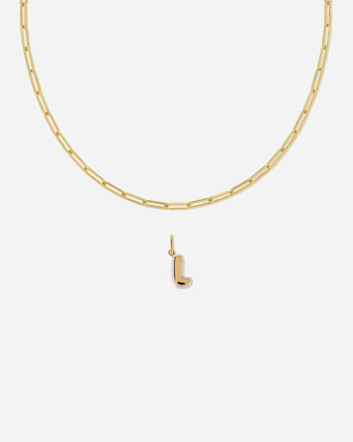 Bubble Letter Topaz Necklace Set