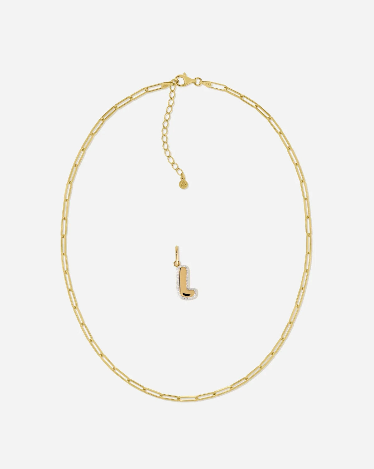 Bubble Letter Topaz Necklace Set