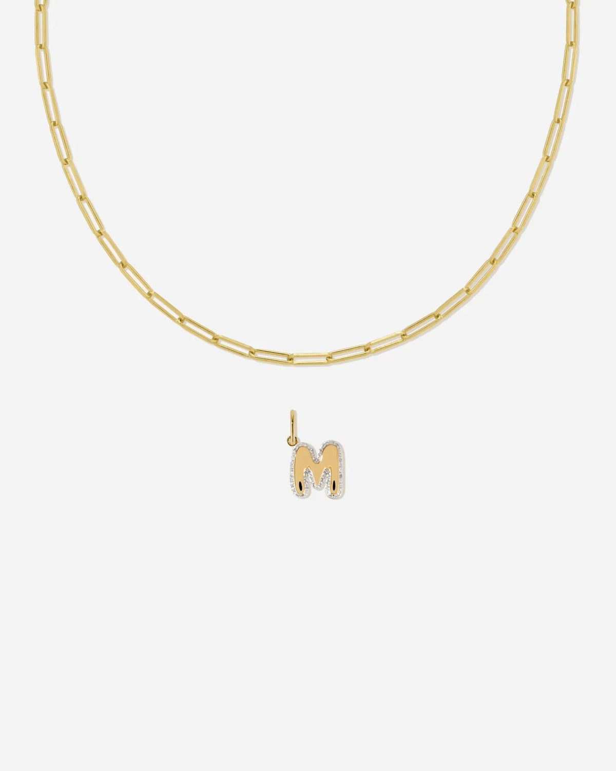 Bubble Letter Topaz Necklace Set