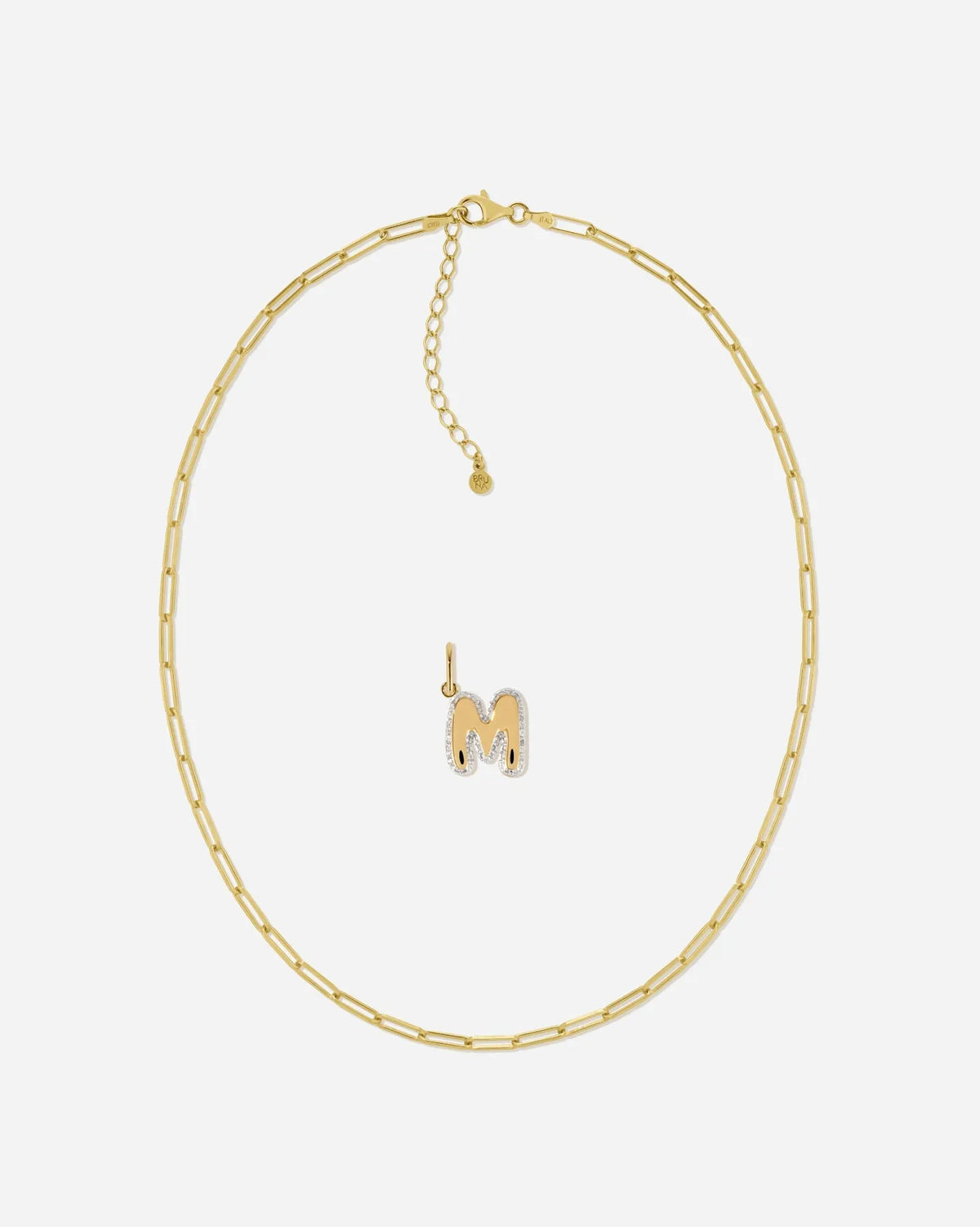 Bubble Letter Topaz Necklace Set