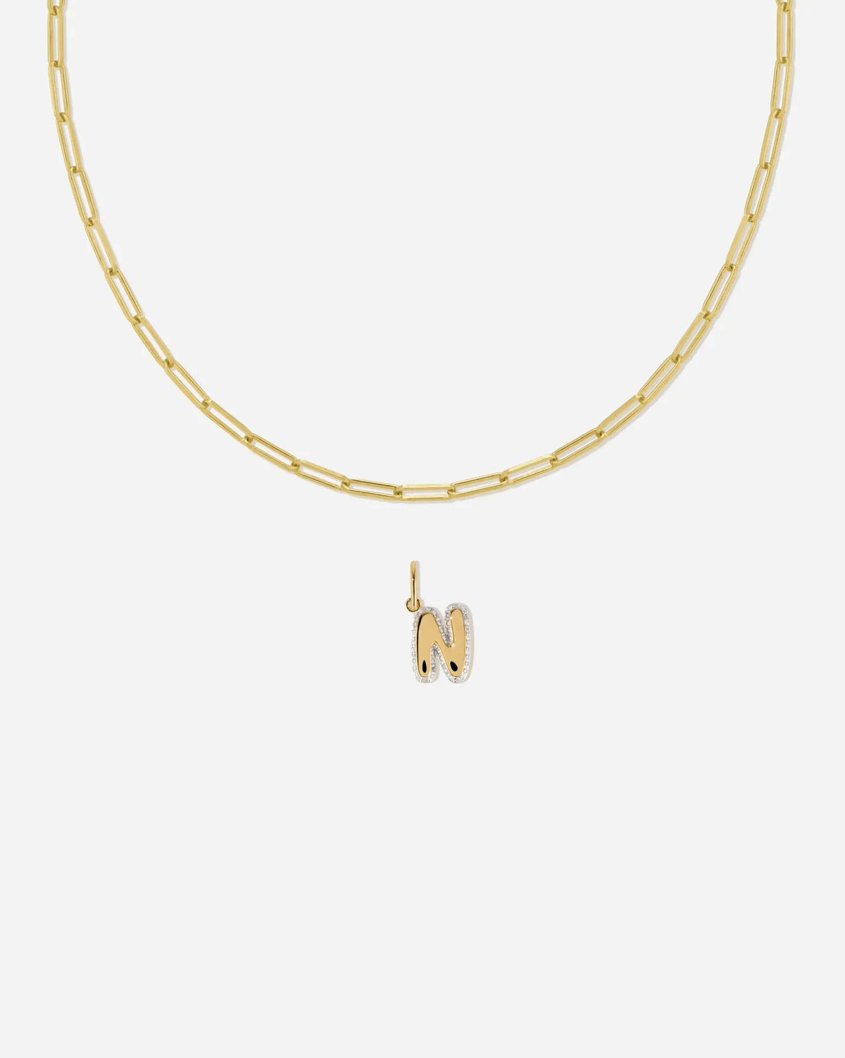 Bubble Letter Topaz Necklace Set