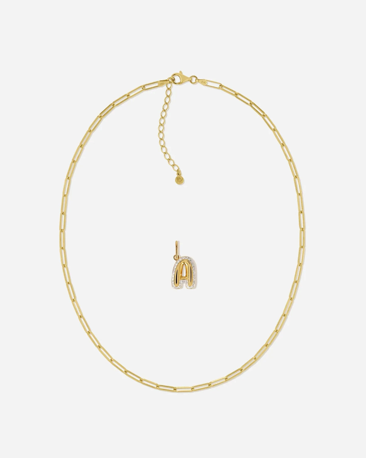 Bubble Letter Topaz Necklace Set