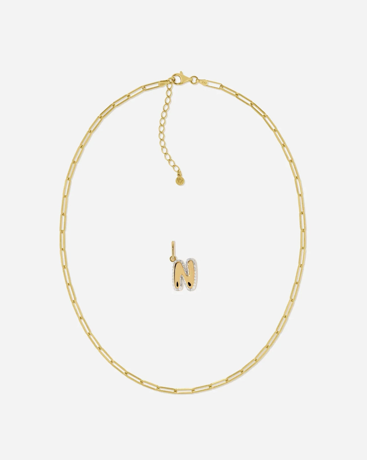 Bubble Letter Topaz Necklace Set