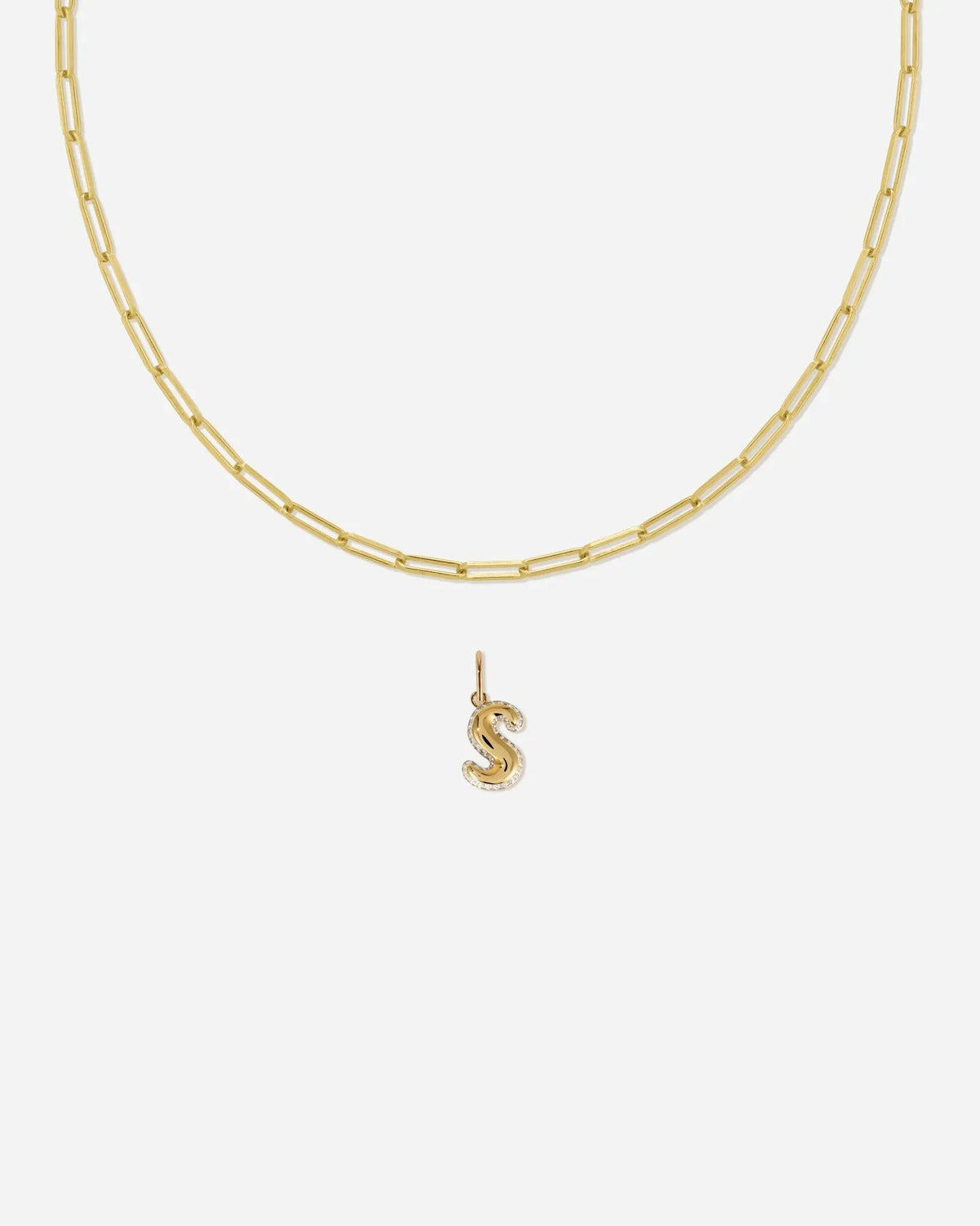 Bubble Letter Topaz Necklace Set