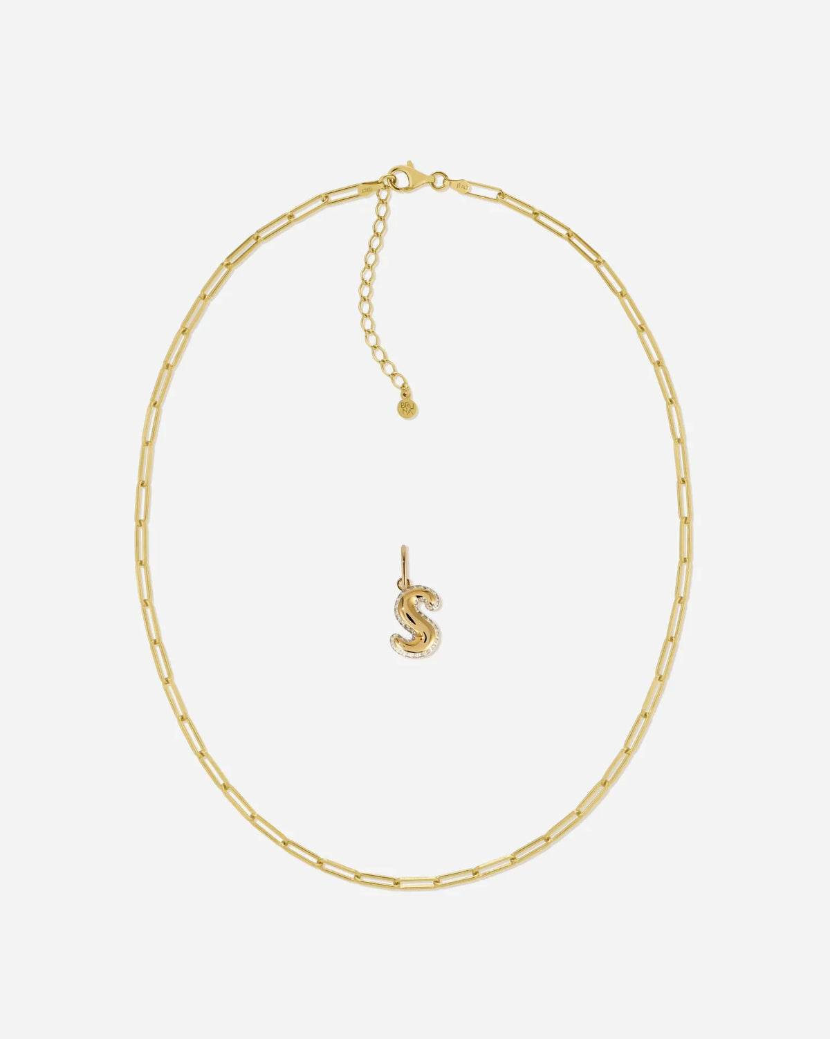 Bubble Letter Topaz Necklace Set