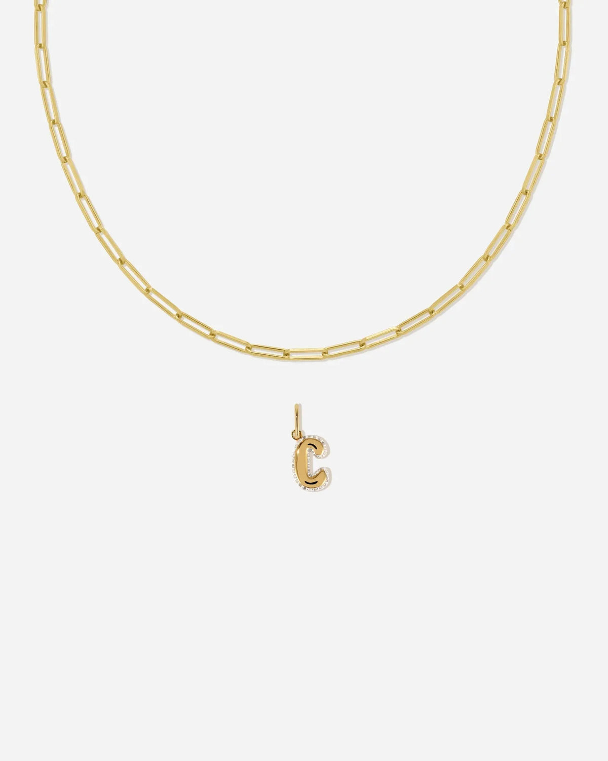 Bubble Letter Topaz Necklace Set
