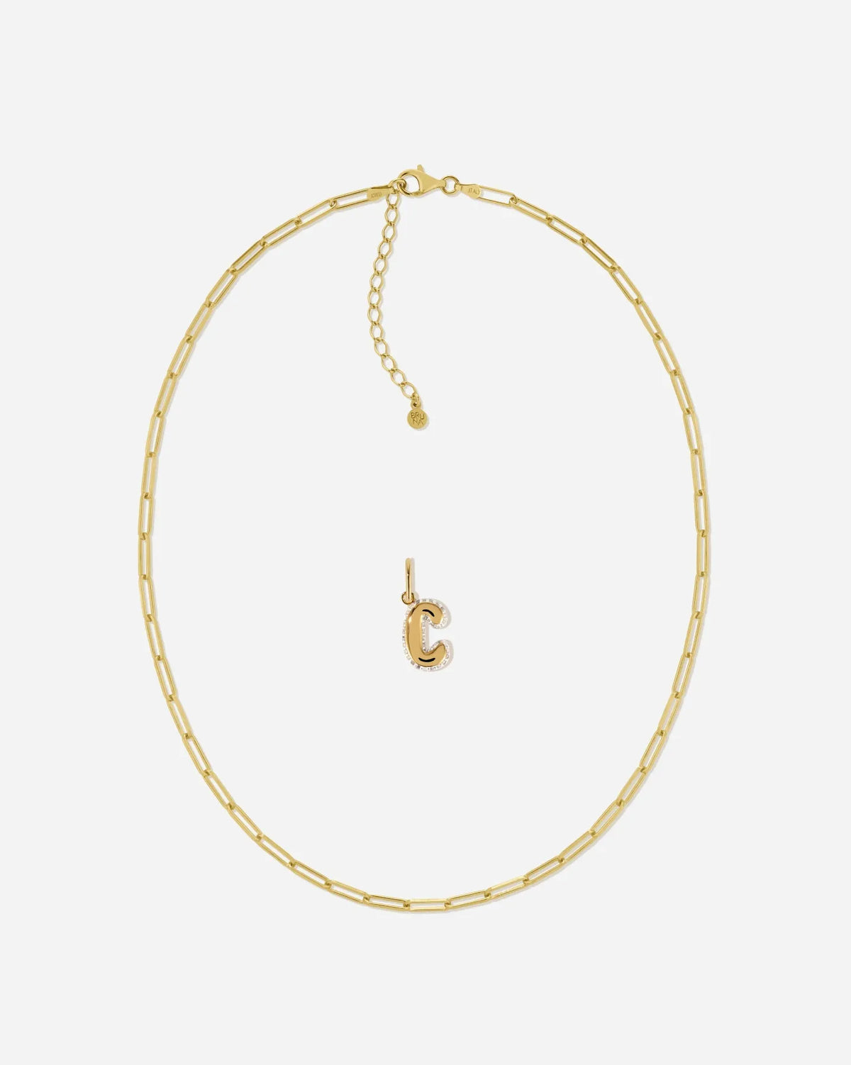 Bubble Letter Topaz Necklace Set