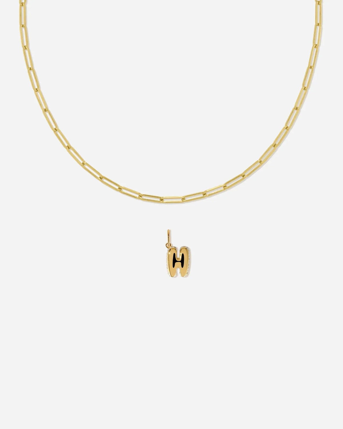 Bubble Letter Topaz Necklace Set