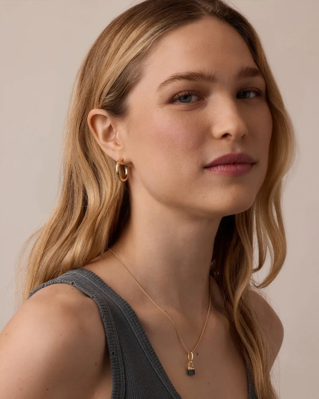 Carter Small Hoops in 18K Gold Plated