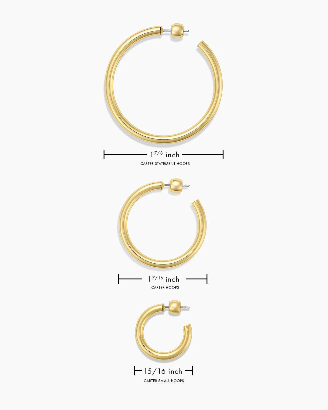 Carter Small Hoops in 18K Gold Plated