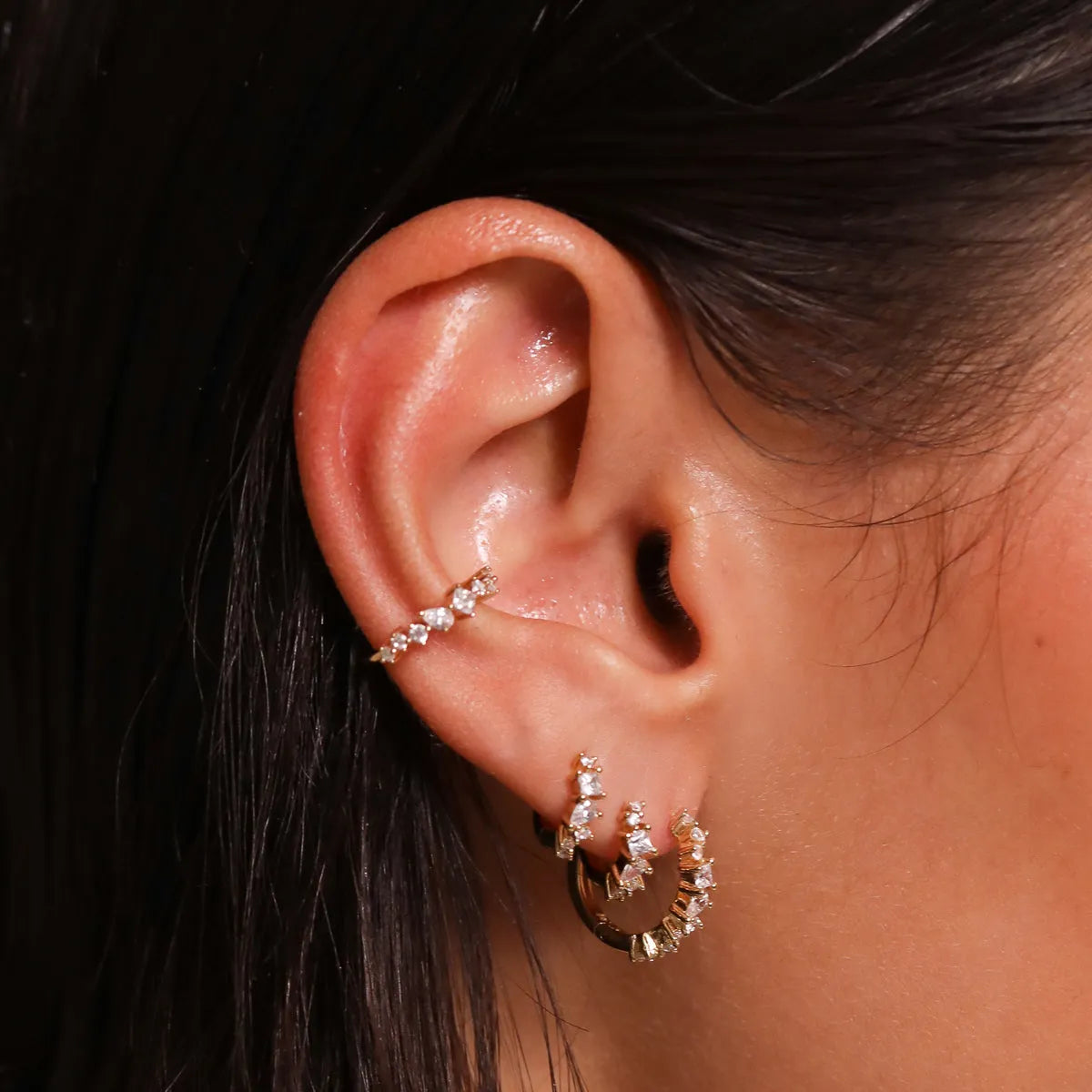 Celestial Crystal 0.45in Hoop in Gold