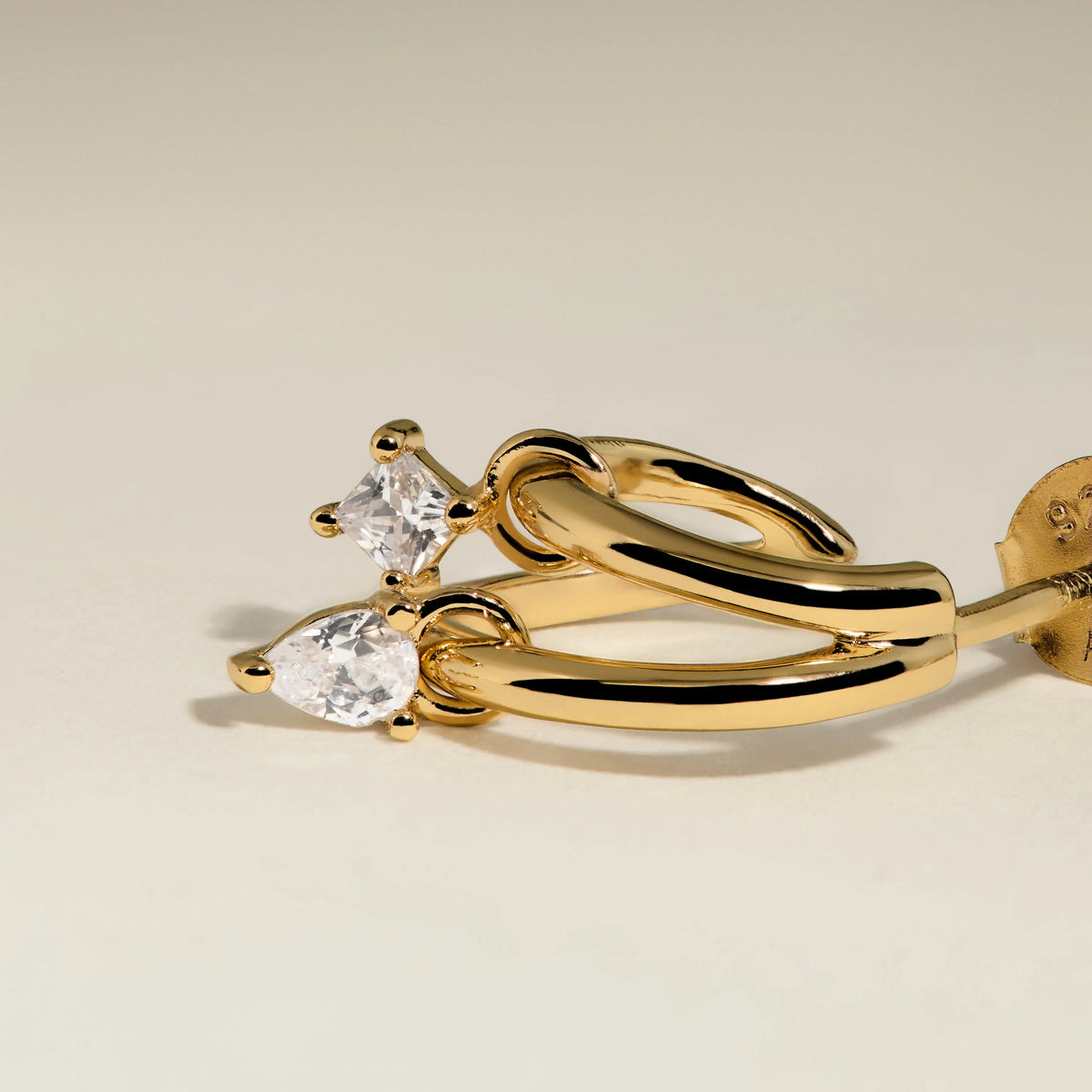 Celestial Crystal Huggies in Gold
