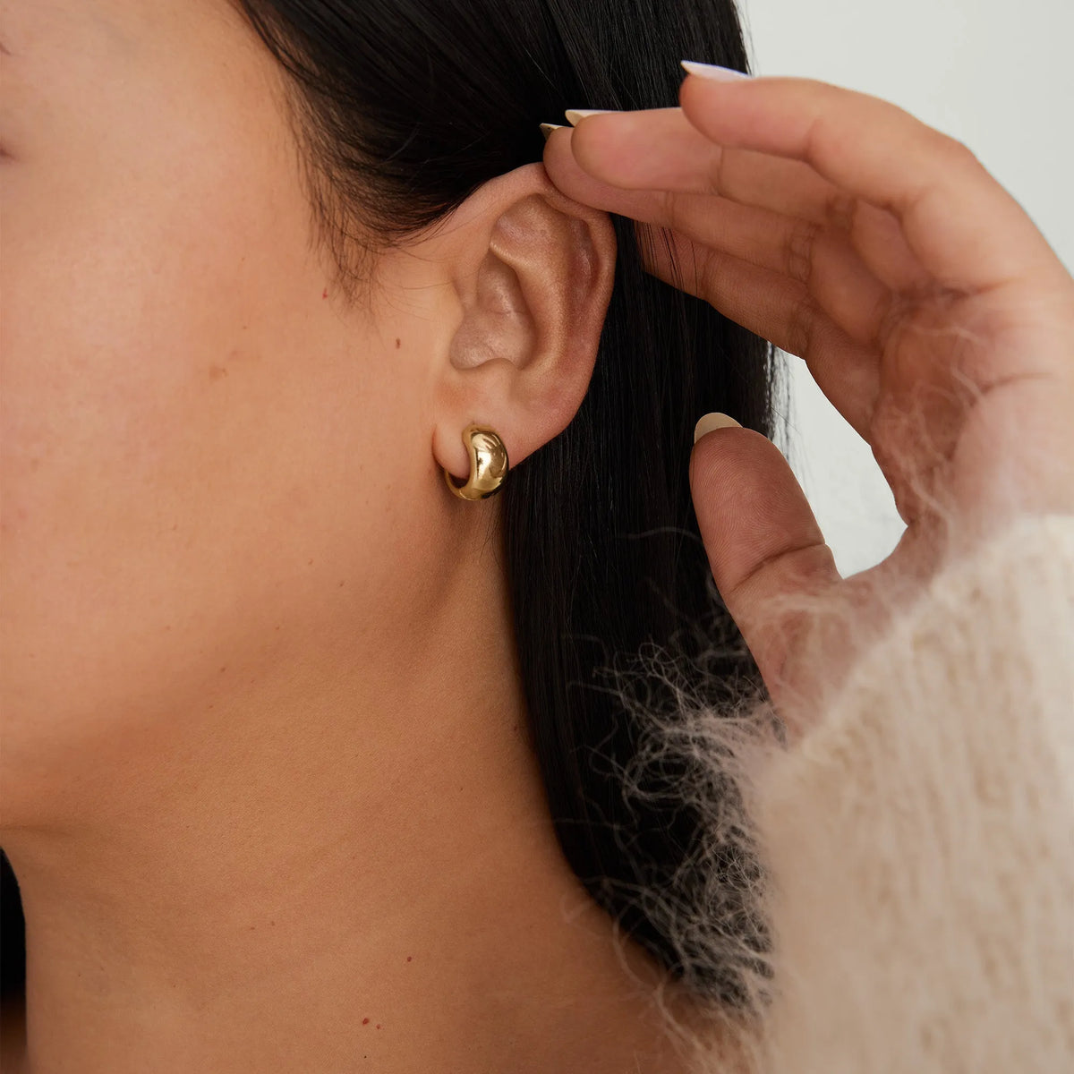 Chunky Huggie Hoop Earrings