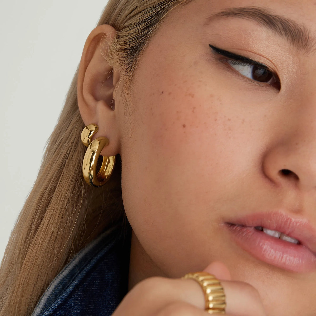Chunky Huggie Hoop Earrings