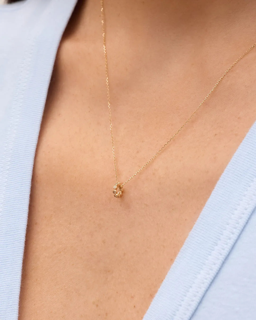 Classic Diamond Halo Charm in 14K Gold