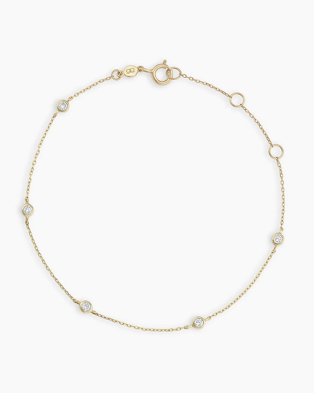 Classic Five Diamond Bracelet in 14K Gold