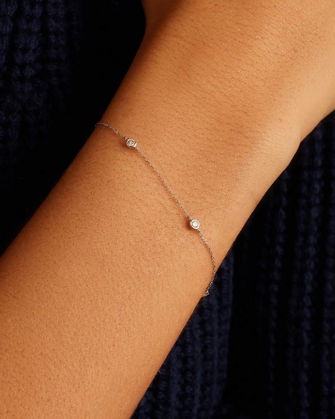Classic Five Diamond Bracelet in 14K Gold