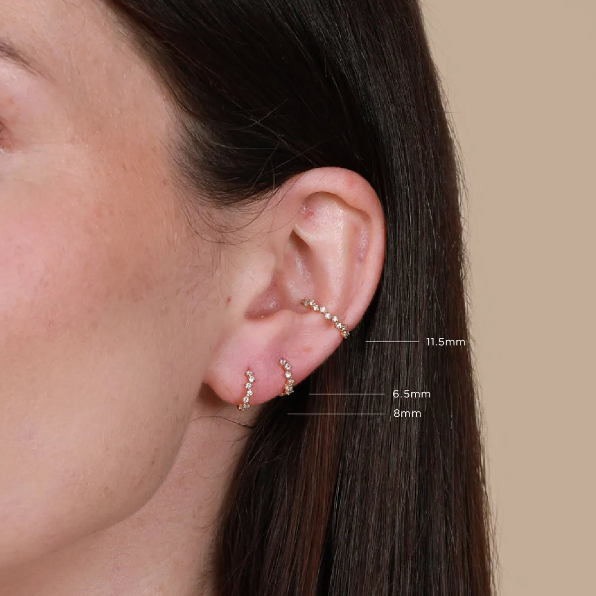 Cluster 0.26in Hoop in Gold