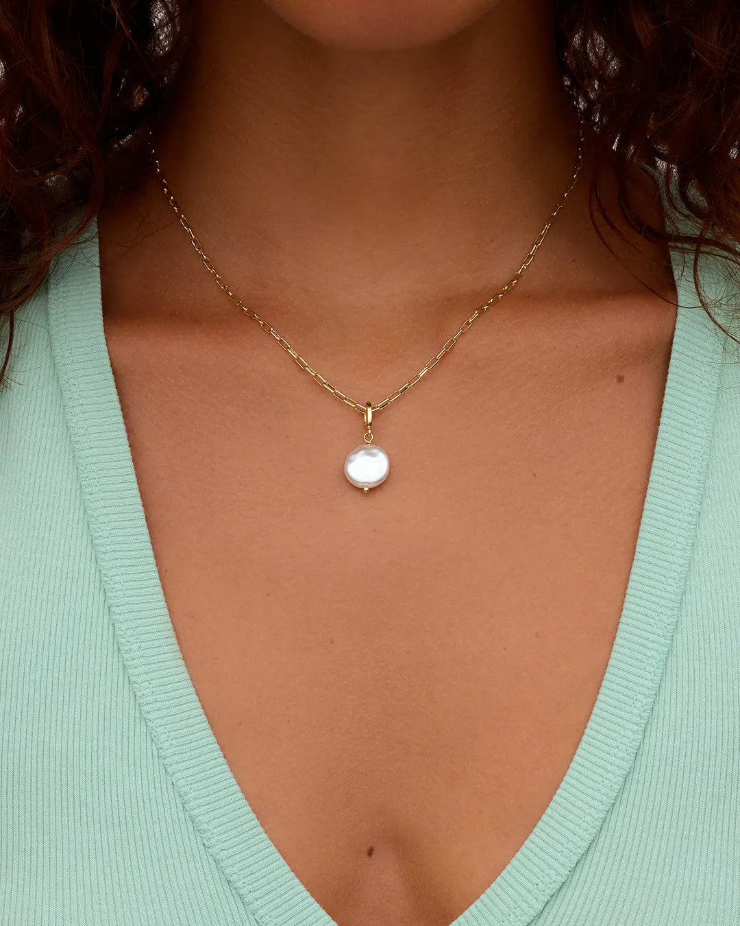 Coin Pearl Parker Charm in 18K Gold Plated