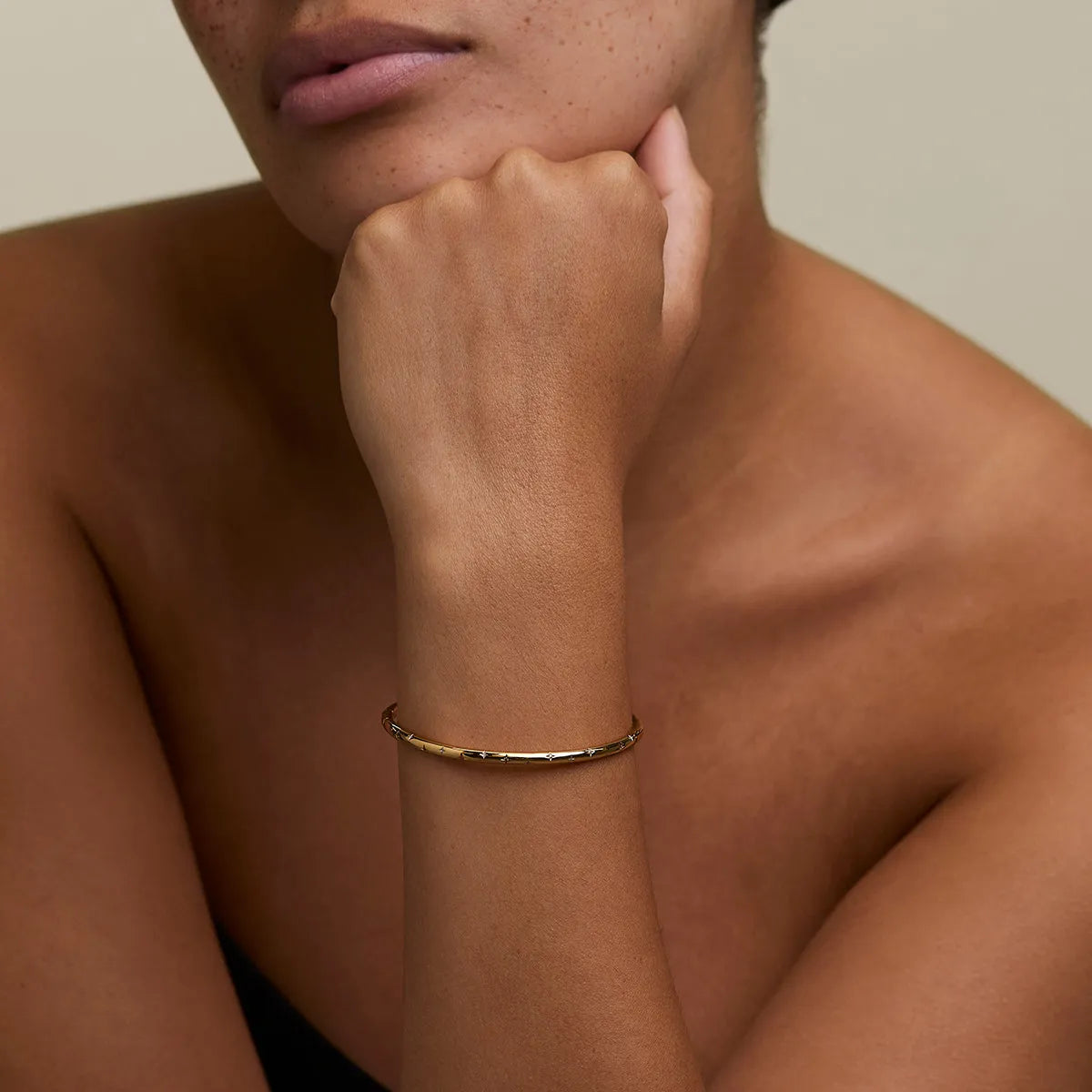 Cosmic Dome Bangle in 18K Gold Plated