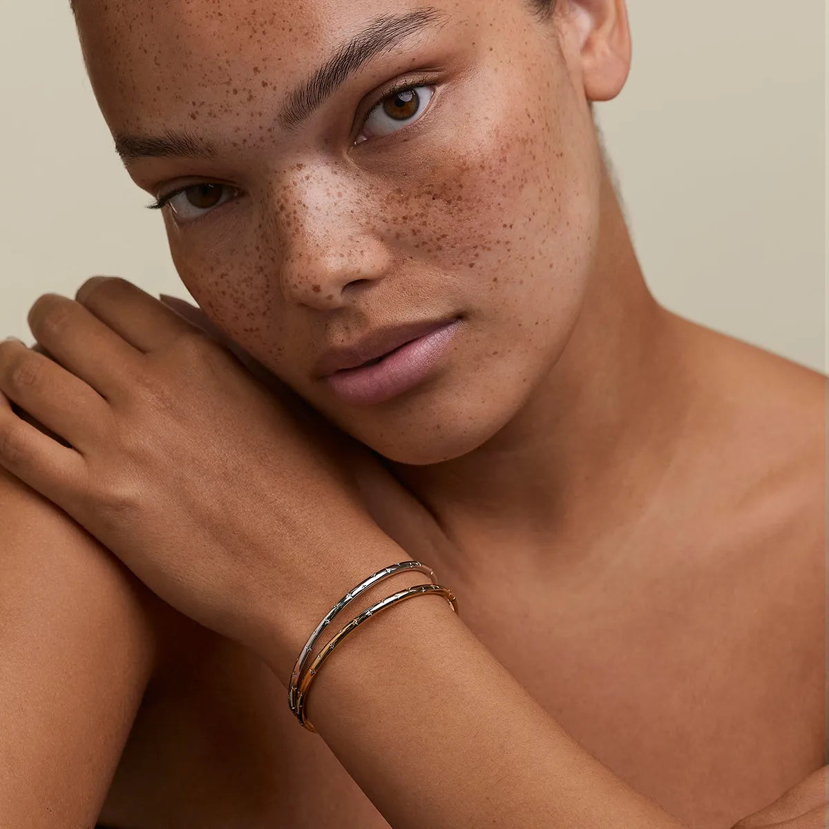 Cosmic Dome Bangle in 18K Gold Plated