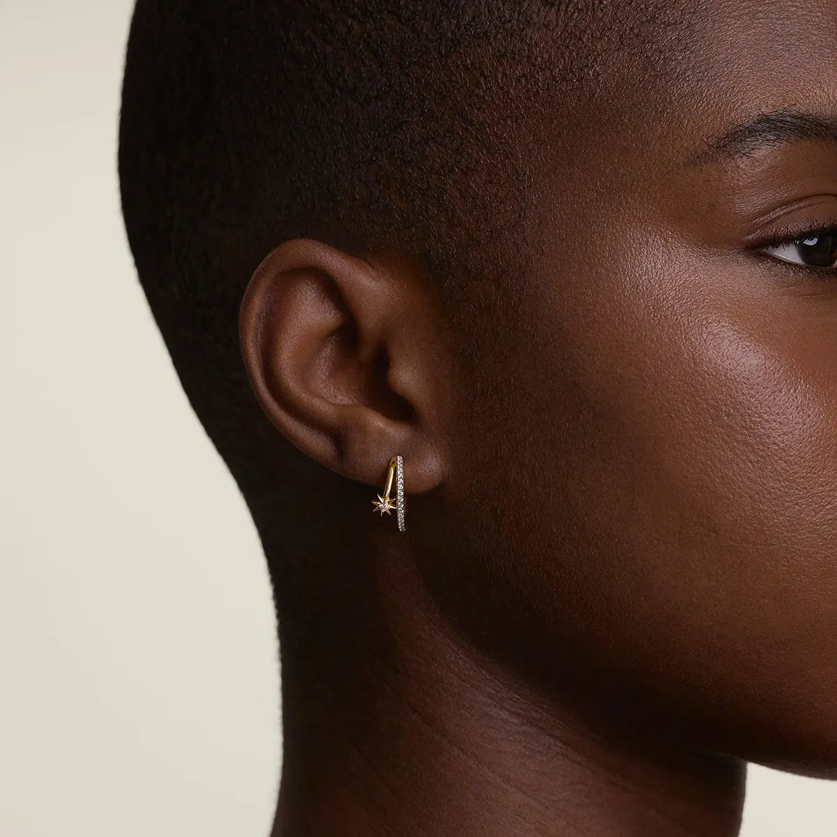 Cosmic Illusion Crystal Hoops in Gold