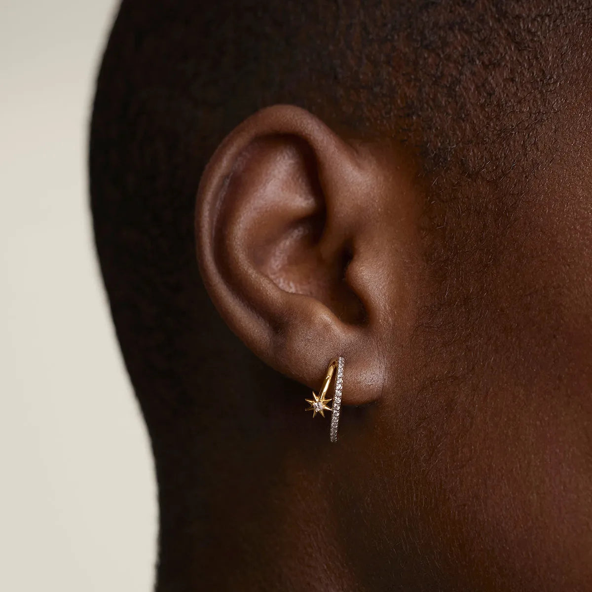 Cosmic Illusion Crystal Hoops in Gold