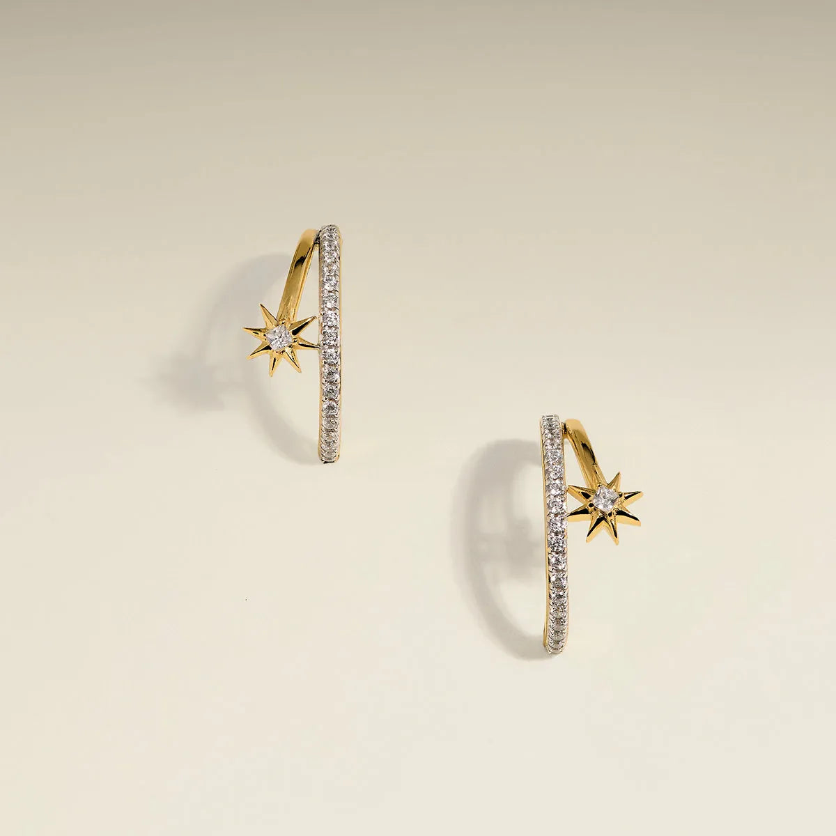 Cosmic Illusion Crystal Hoops in Gold