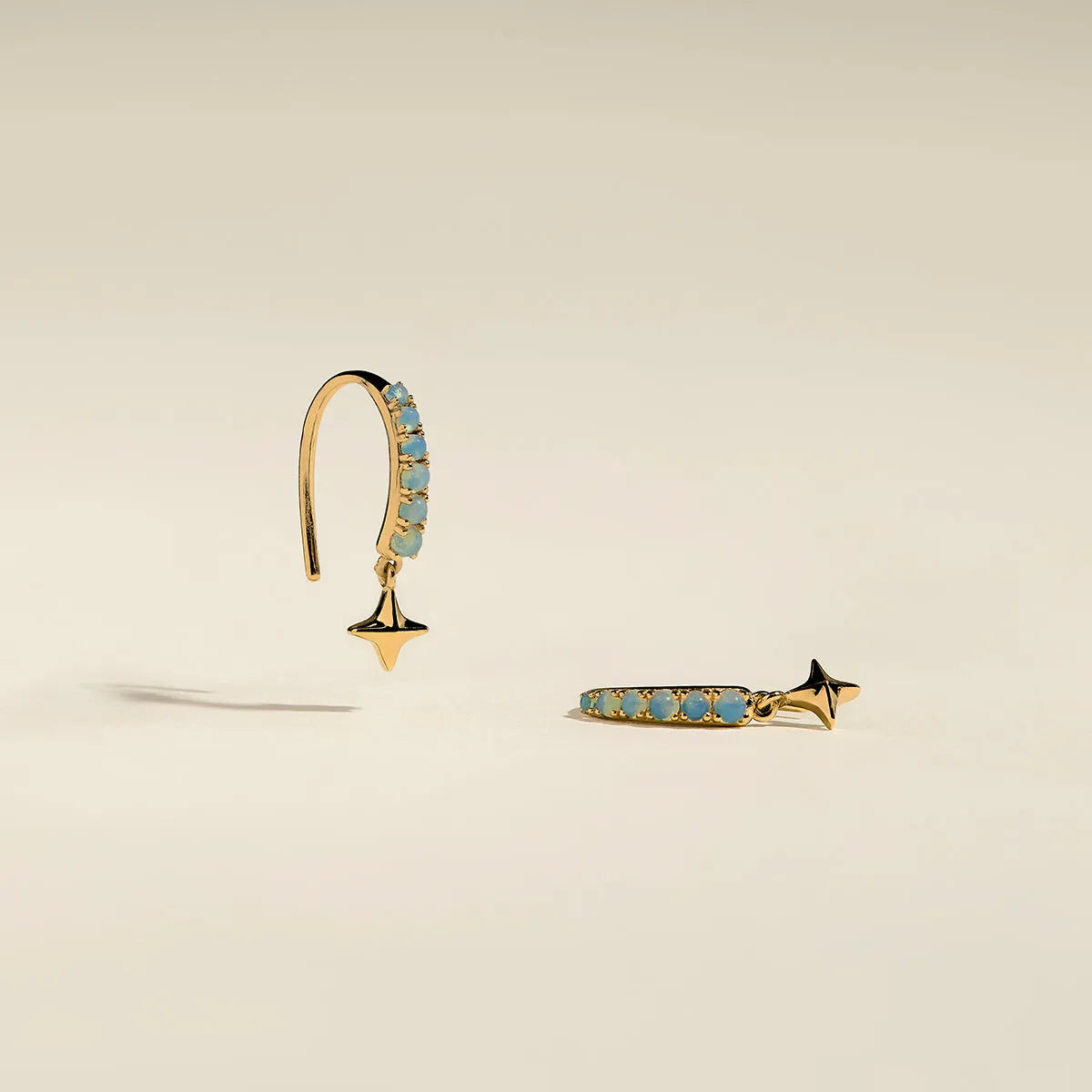 Cosmic Opal Hook Earrings in Gold