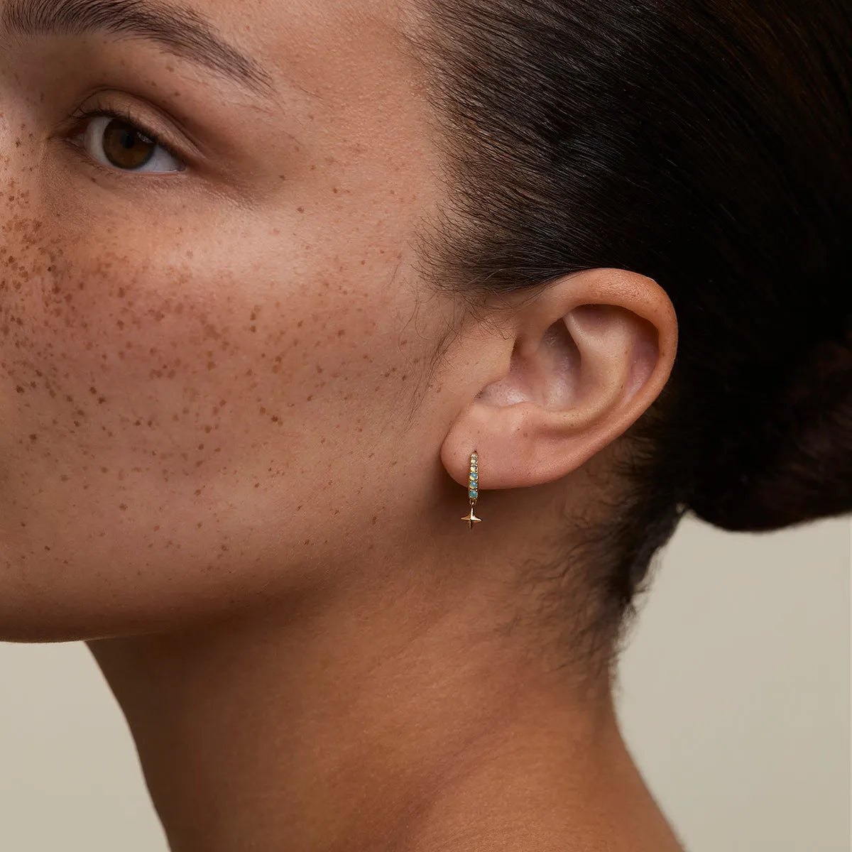 Cosmic Opal Hook Earrings in Gold