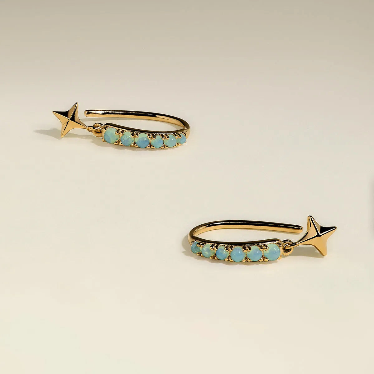 Cosmic Opal Hook Earrings in Gold